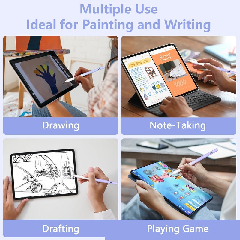 COO ​​​Stylus Pen for iPad 2018-2023 with Palm Rejection, Active Pencil for iPad 10th/9th/8th/7th/6th Generation, for iPad Pro 11/12.9 inch, for iPad Air 5th/4th/3th, for iPad mini 6th/5th Gen(Sky Grey) - Image 3